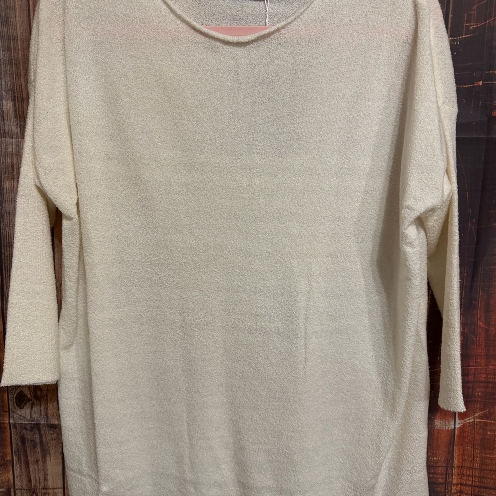 Scoop Neck Lightweight Sweater in Cream